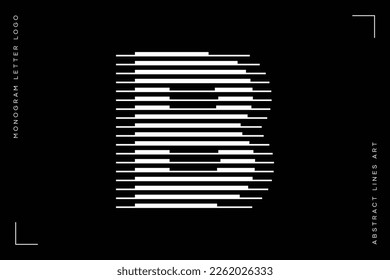 Letra con logo de monograma b líneas arte moderno abstracto