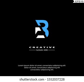 Letter B modern Logo icon monogram design. Vector graphic design template element. black background.