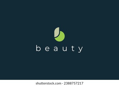 Letra b logotipo floral de belleza natural moderna