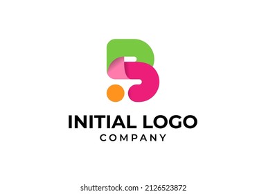 Letra B diseño de logotipo de gradiente moderno y elegante ilustración vectorial