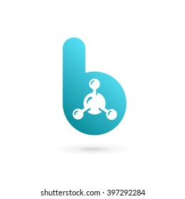 Letter B molecule logo icon design template elements