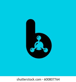 Letter B molecule logo icon design template elements 