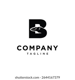 Letter B Monitor Lizard Logo Icon Vector