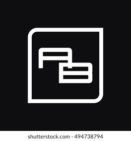 The letter A and B Monogram With Frame Square. Logo Design Template White