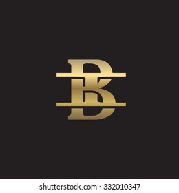letter I and B monogram golden logo