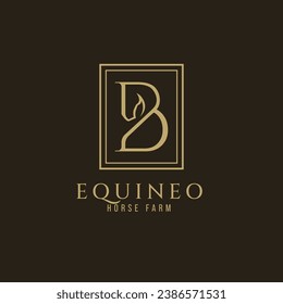 Letter B monogram horse logo, letter B horse logo, horse head logo, logo type, typography.