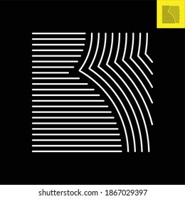 Letter b monogram Logo Design in abstrakter Line Art. Vector Logo in Eps 8.