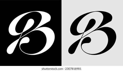 letra B monograma logotipo único vector elegante