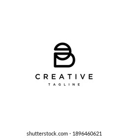 letter b monogram vector logo.