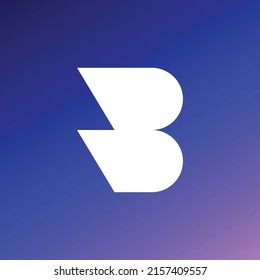 Letter B monogram vector logo. Simple flat logo within gradient background. Logo for clothing, product, brand, and company.