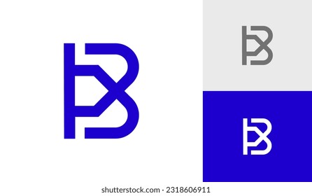 Letter B monoline initial logo design