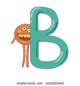 
 letter B and monster alphabet element