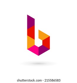 Letter B mosaic logo icon design template elements. Vector color sign.