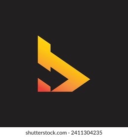 letra b flecha de movimiento gradiente simple logo vector 
