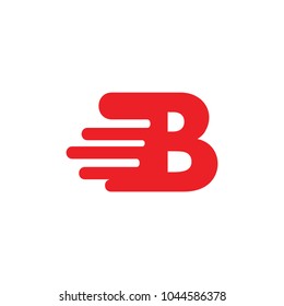 letter b motion fast design logo vector