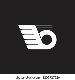 letter b motion fast wing logo vector