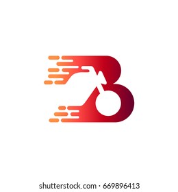 Letter B With Motorcycle Initial Logo Template