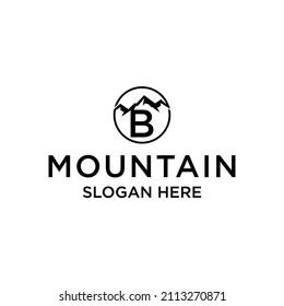 Letter b Mountain logo design