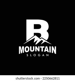 Letter B Mountain Logo. Explore Mountain Advanture Symbol Company Logo Template	
