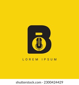 Letter B Music Logo. Podcast Logotype and Dj, Rock and Jack Music Logo Design Vector Template