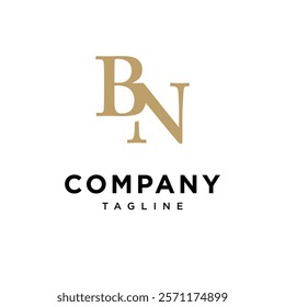 Letter B N Monogram Elegant Logo Icon Vector