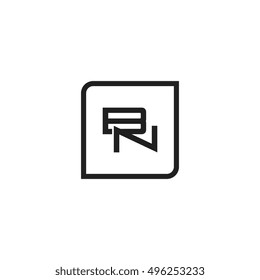 The letter B and N Monogram With Frame Square. Logo Design Template Black