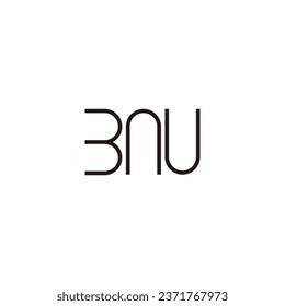 Letter B N U curve lines geometric symbol simple logo vector