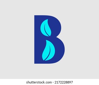 Letra B vector de logotipo de hoja natural