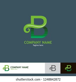 Letter B nature leaf logo