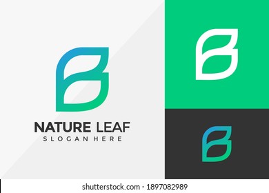 Letter B Nature Leaf Logo Design, Modern Logo Designs Vector Illustration Template