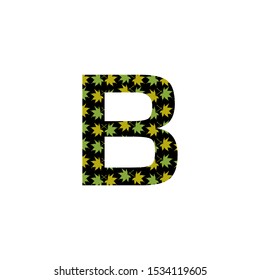 Letter B Nature leaves logo icon. Creative Vector  design concept green leaves on letter B.