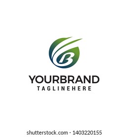 letter B nature logo design concept template vector