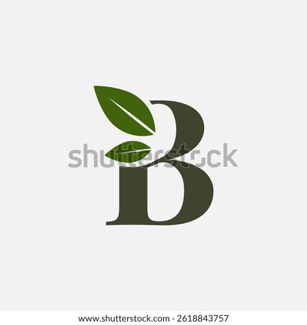 Letter B Nature Logo Design. Initial B Leaf Monogram Logo Identity for Brand