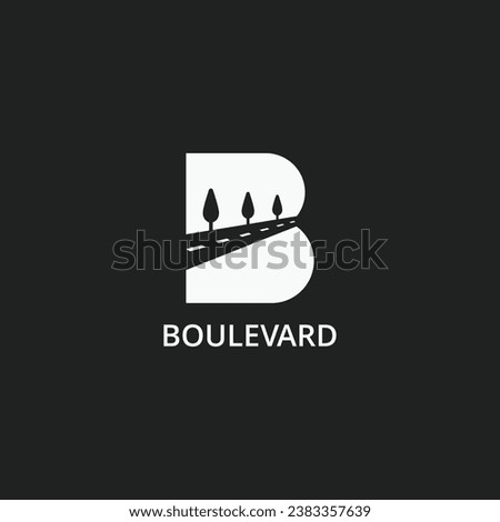 Letter B with negative space boulevard road logo design vector icon illustration Foto stock © 