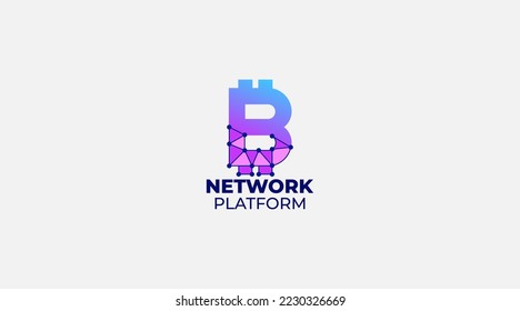 Letter B network platform vector icon logo design