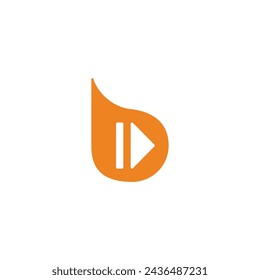 letter b next arrow simple logo vector 