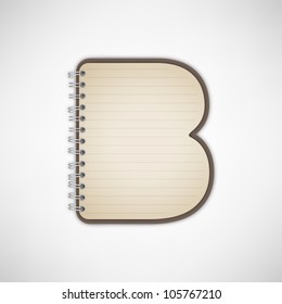  Letter B Notebook Vector
