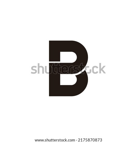 Letter B number 2 geometric symbol simple logo vector