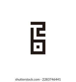 Letter b number 2 square geometric symbol simple logo vector