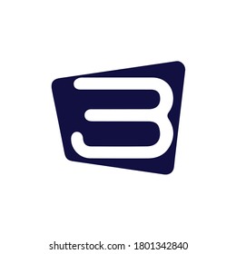 letter B or number 3 icon vector design template.