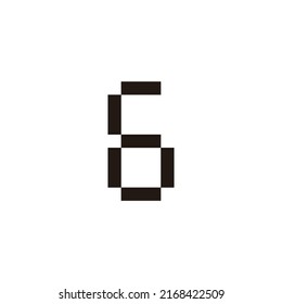 Buchstabe b und das geometrische Symbol Nummer 6 mit einfachem Logo, Vektorgrafik