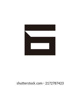 Letter b number 6 square, b6 6b geometric symbol simple logo vector