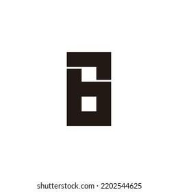 Buchstabe b Nummer 8, quadratisches geometrisches Symbol, einfaches Logo, Vektorgrafik