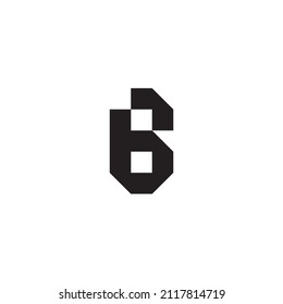 letter b, number 8, white dot simple symbol logo vector