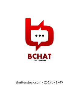Modelo de logotipo vetorial de bate-papo de letra b ou número. Este design usa o símbolo de comunicação. Adequado para negócios.