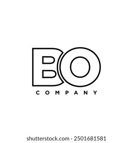 Letter B and O, BO logo design template. Minimal monogram initial based logotype.