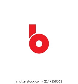 Letra b y o círculo símbolo simple vector