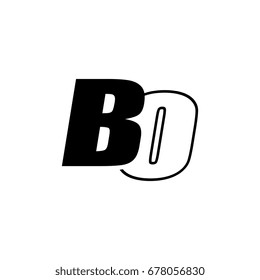 letter B and O logo overlapping black negative
