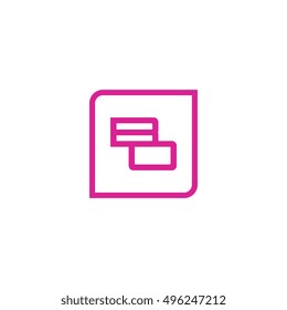 The letter B and O Monogram With Frame Square. Logo Design Template Pink