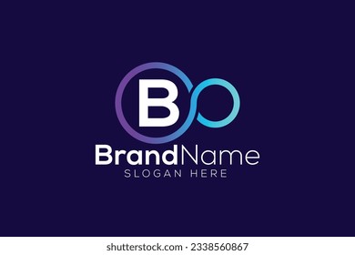 Letter B or B O Trendy and Professional Colorful infinity technology logo design vector template